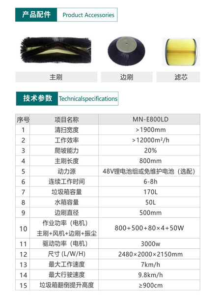 新型全封闭自卸式刚察扫地机MN-E800LD